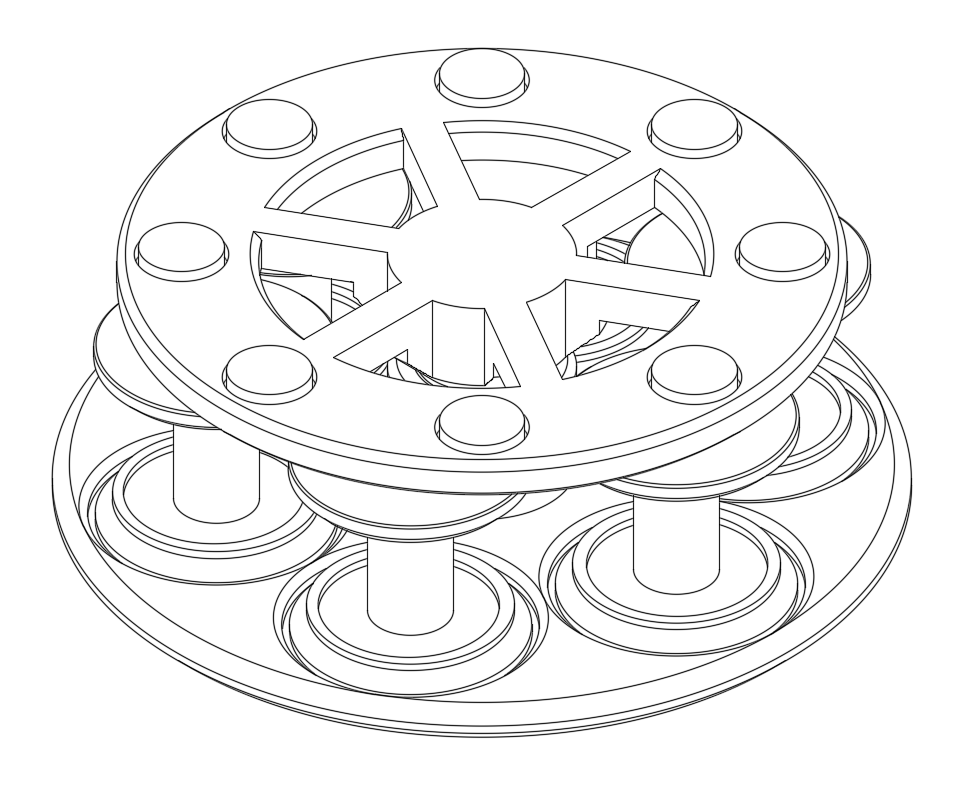 Sketch of the axial flux motor design